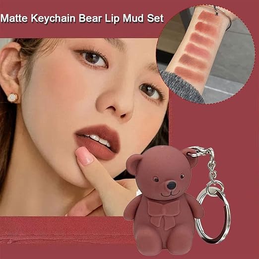 Teddy Bear Matte Velvet Lip Gloss Lipstick – Long Lasting Liquid Lipstick for Girls