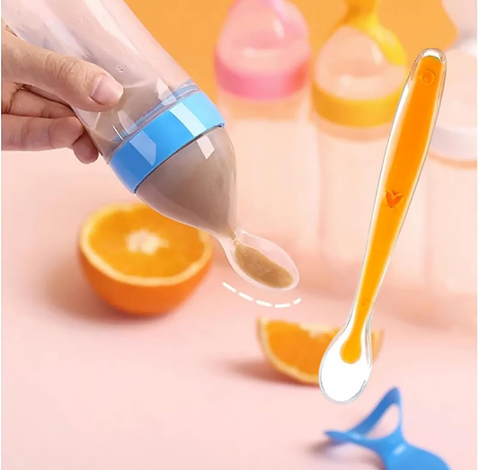 Combo Pack of Baby Feeding Bottle & Silicon spoon for Baby